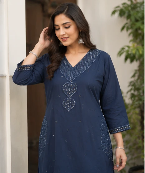Mirror work yoke with dupatta