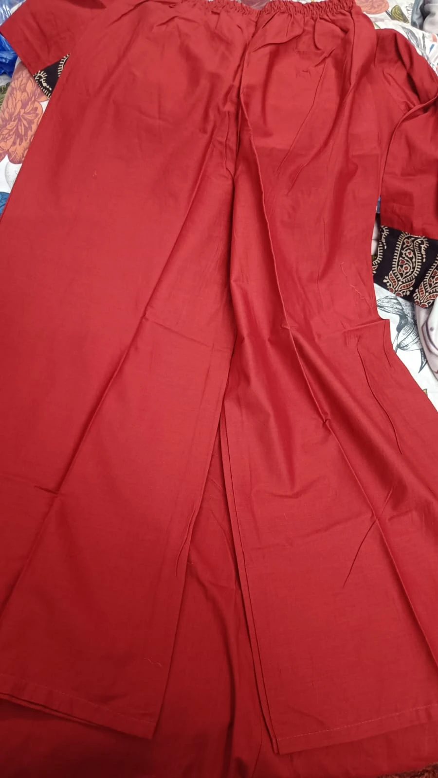 Fancy neck yoke/emb cotton suit with Dupatta