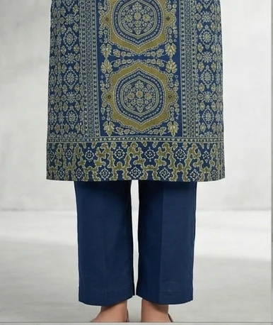 Azrak printed all over suit with dupatta