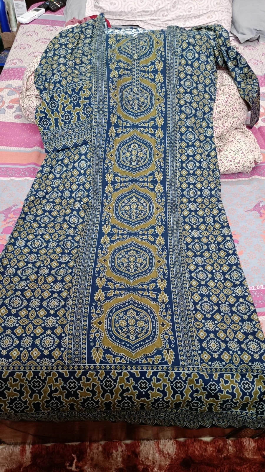 Azrak printed all over suit with dupatta