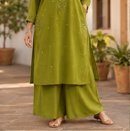 Mirror work yoke with dupatta