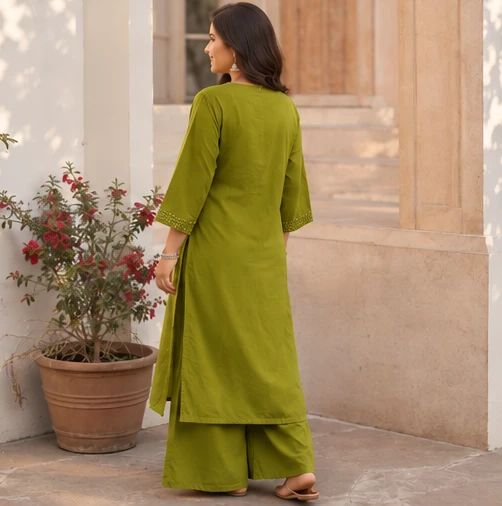 Mirror work yoke with dupatta