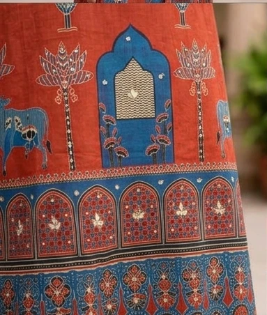 Mal Cotton printed suit with cotton dupatta pichvai