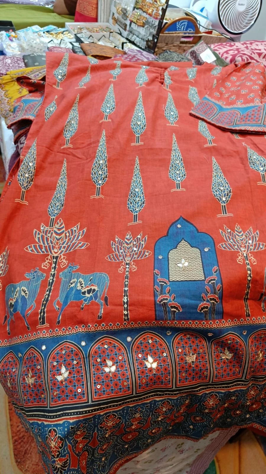 Mal Cotton printed suit with cotton dupatta pichvai