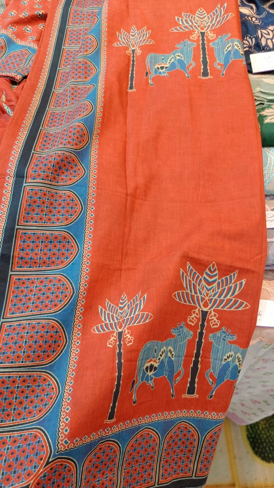 Mal Cotton printed suit with cotton dupatta pichvai