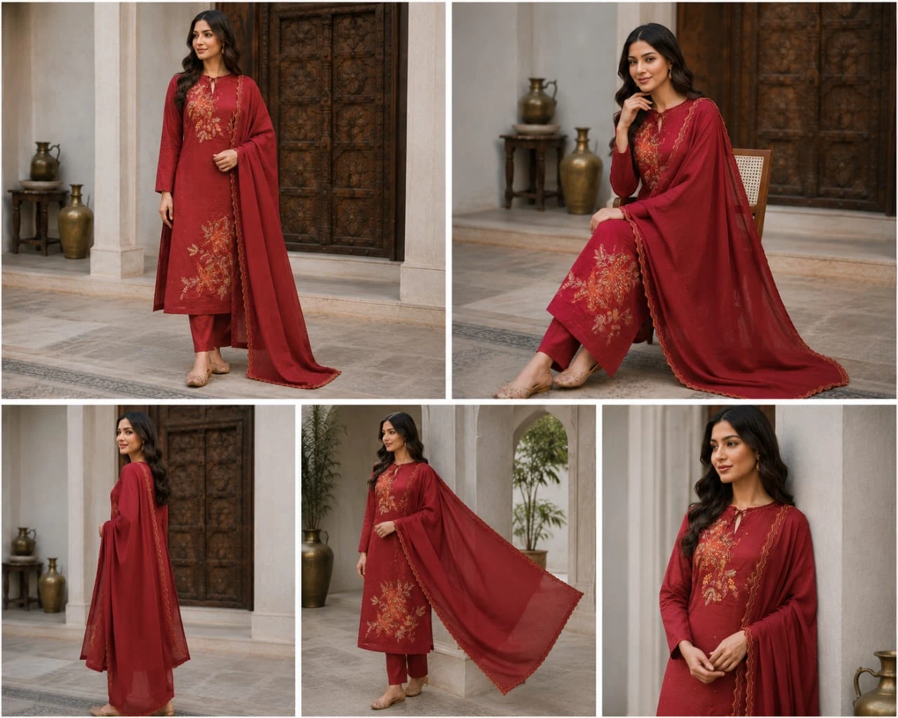 Fancy malcotton designer patch & emb. top n bottom with dupatta