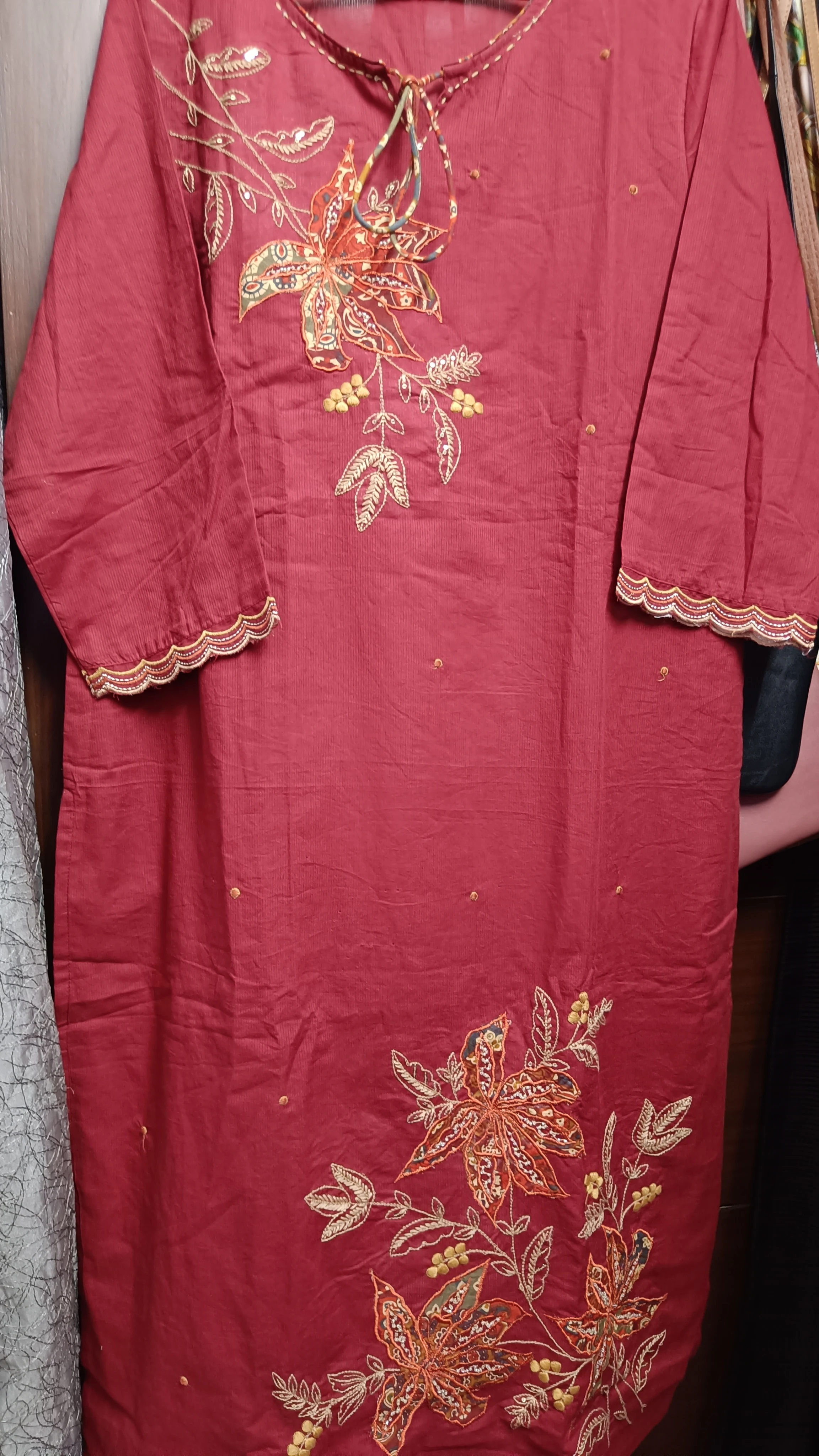 Fancy malcotton designer patch & emb. top n bottom with dupatta