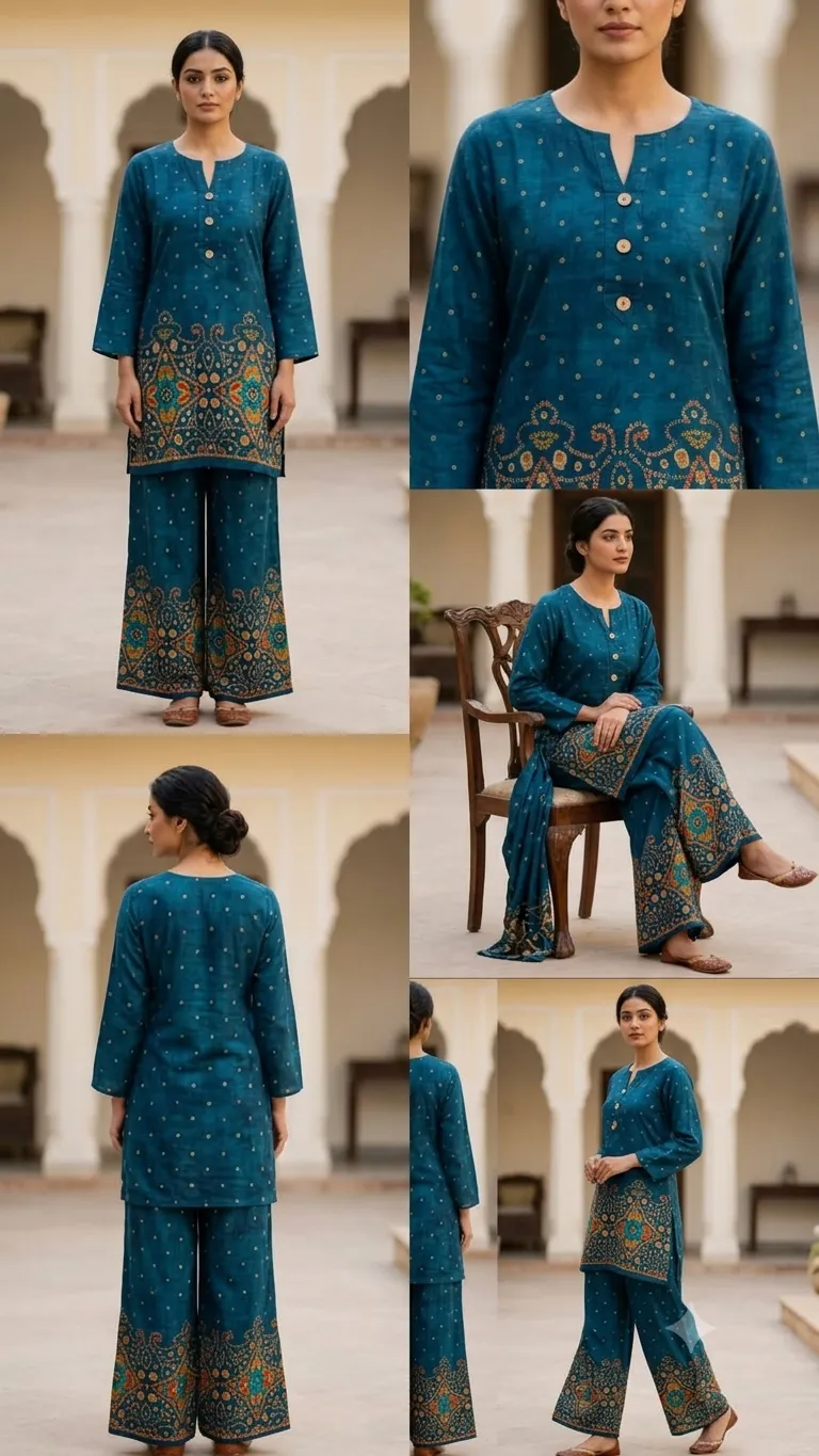 Cord set 2 pc. Printed at hem