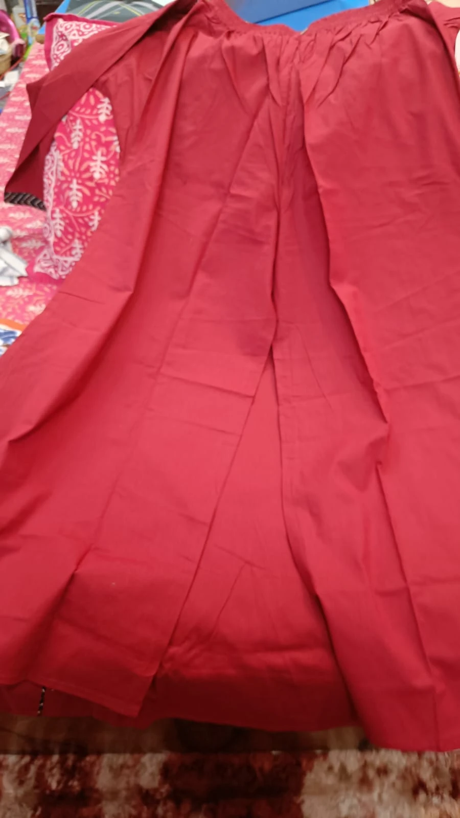 Fancy neck yoke mirror emb cotton suit with Dupatta