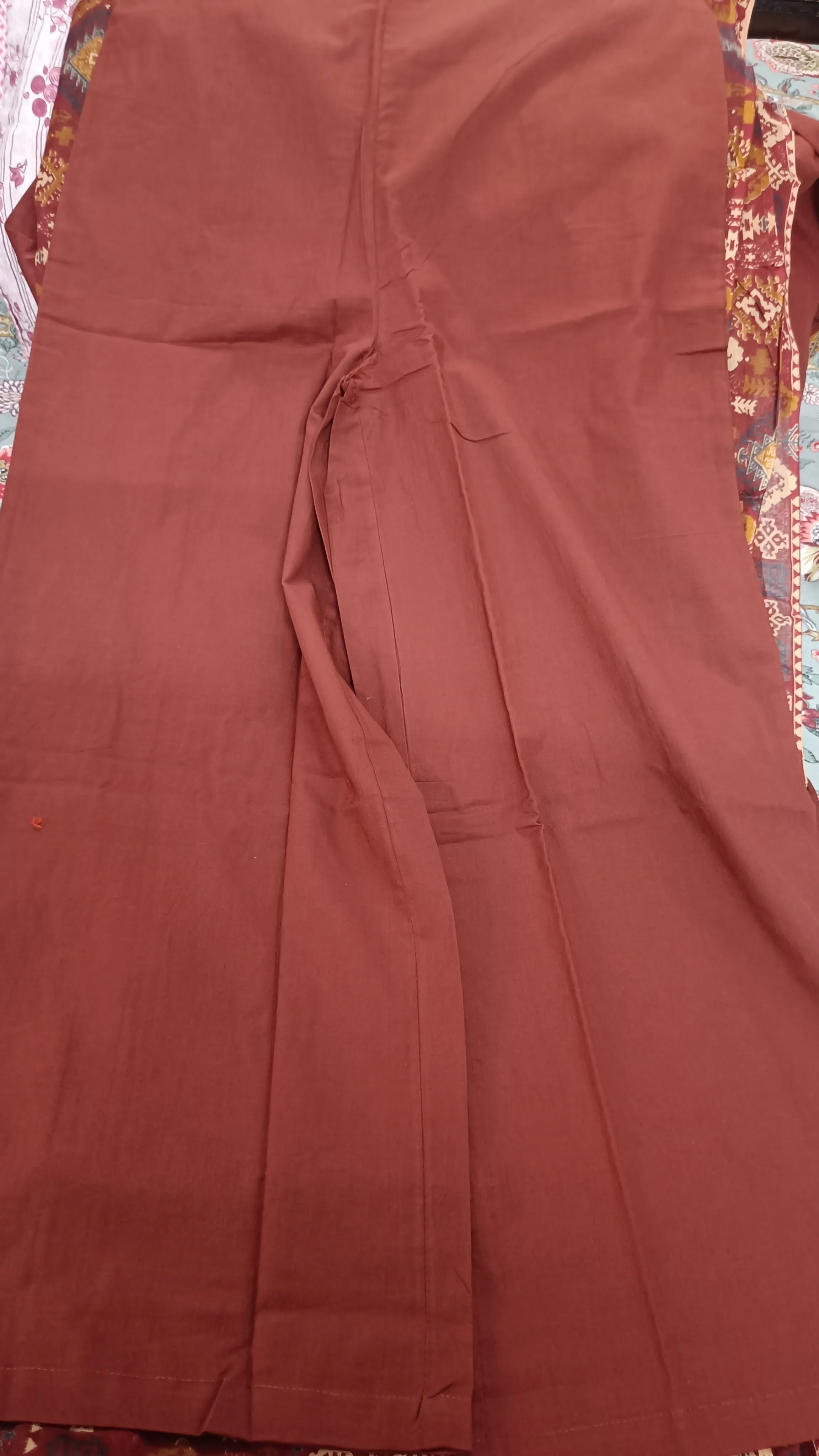 Fancy cotton desiner suit V neck with dupatta